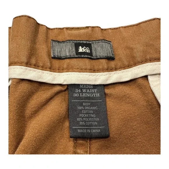 REI Men's Tan Canvas Double Knee Utility Work Pants Size 34x30 - Picture 9 of 13